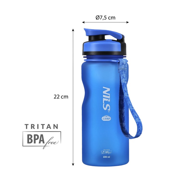 Butelka tritanowa Nils Camp NC1740 600 ml Niebieska (5907695548303) - obraz 7