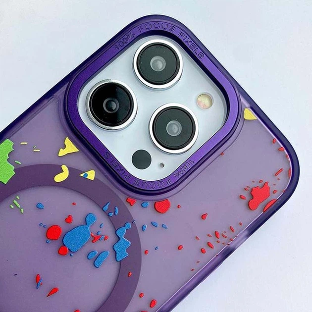 Чохол-накладка Flush з MagSafe для Apple iPhone 16 Pro Max прозорий в стильному дизайні з принтом Dark purple - Фото 2 Чохол-накладка Flush з MagSafe для Apple iPhone 16 Pro Max прозорий в стильному дизайні з принтом Dark purple - зображення 2