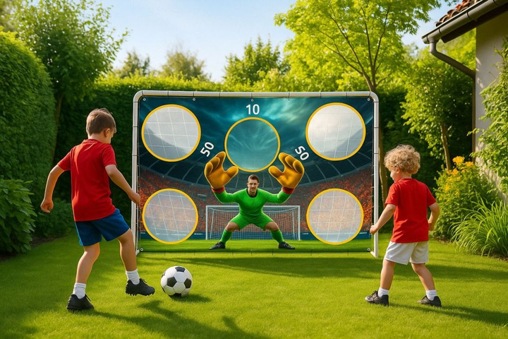 Футбольні ворота EcoToys тренувальні + килимок для точності 180 х 122 см (5903769975907) - зображення 8