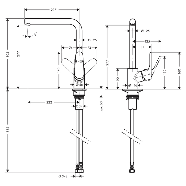 Смеситель для кухни HANSGROHE FOCUS 31827000 - изображение 2
