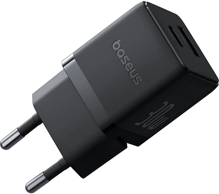 Мережевий зарядний пристрій Baseus Palm Fast Charger C+U 30W EU Cluster Black (P1011160A113-00) - зображення 3