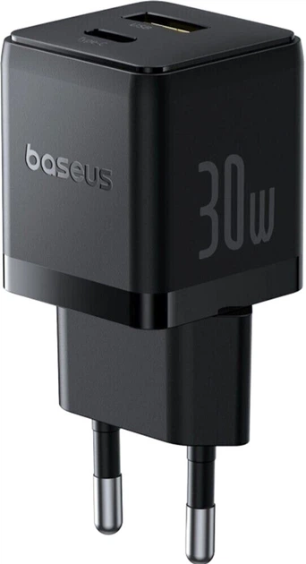 Мережевий зарядний пристрій Baseus Palm Fast Charger C+U 30W EU Cluster Black (P1011160A113-00) - зображення 4