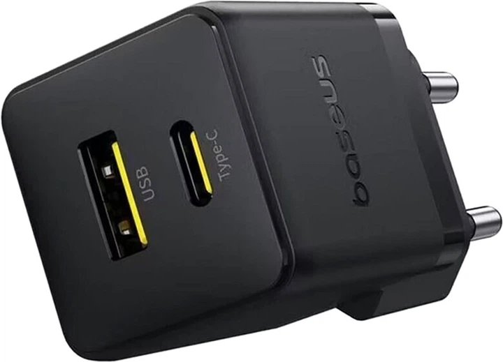 Мережевий зарядний пристрій Baseus Palm Fast Charger C+U 30W EU Cluster Black (P1011160A113-00) - зображення 5