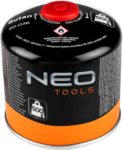 Palnik gazowy NEO Tools turystyczny + 2 naboje z gazem 20-060 (5907558495263) - obraz 5