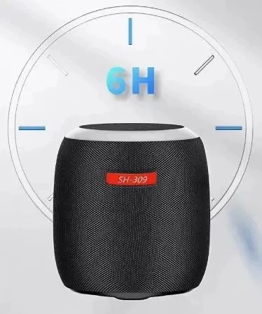 Портативная Bluetooth-колонка SH-309 с мощным басом, ритмичной подсветкой и защитой IPX5, Black - изображение 3