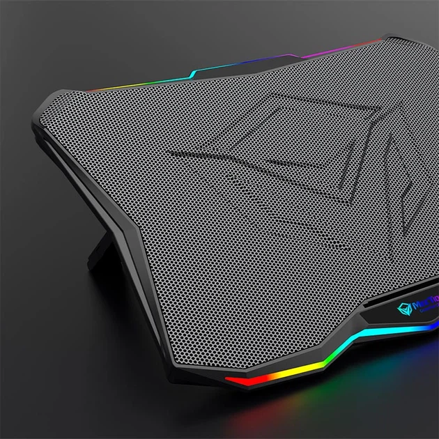 Підставка під ноутбук Gaming Cooling Pad CP4040 з підсвіткою RGB, 6 вентиляторів, 9-17 дюймів, чорна - зображення 10