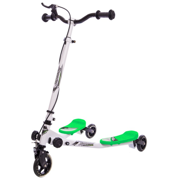 Самокат-трайк TRIKKE SPEEDER 3-х коліс. SP-Sport SP06 (метал, колеса-PU, d-100мм, h-66см, АВЕС-7, білий з салатовим) - зображення 7