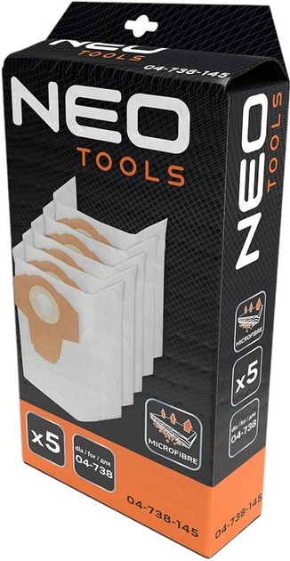 Мішки для пилососа NEO Tools 04-738 5 шт 04-738-145 (5907558483178) - зображення 10
