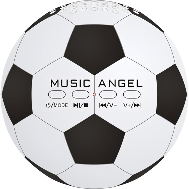 Przenośny głośnik Music Angel Football Black-White (5905923645206) - obraz 1