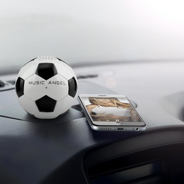 Przenośny głośnik Music Angel Football Black-White (5905923645206) - obraz 5