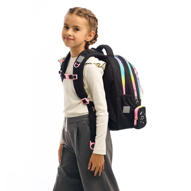 Рюкзак шкільний напівкаркасний ортопедичний Kite Education Monster High, для дівчаток, чорний (MH25-700M) - Фото 10 Рюкзак шкільний напівкаркасний ортопедичний Kite Education Monster High, для дівчаток, чорний (MH25-700M) - зображення 10