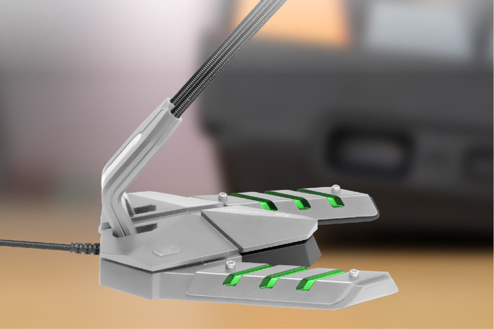Mikrofon Vertux Streamer-3 LED USB Grey (MICSTREAMER3GR) - obraz 2