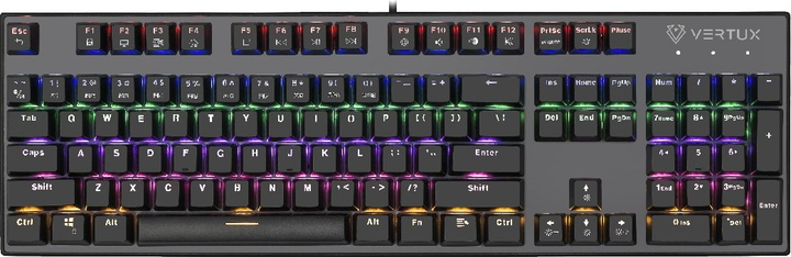 Klawiatura przewodowa Vertux Tactical USB Black (TASTACTICAL) - obraz 1
