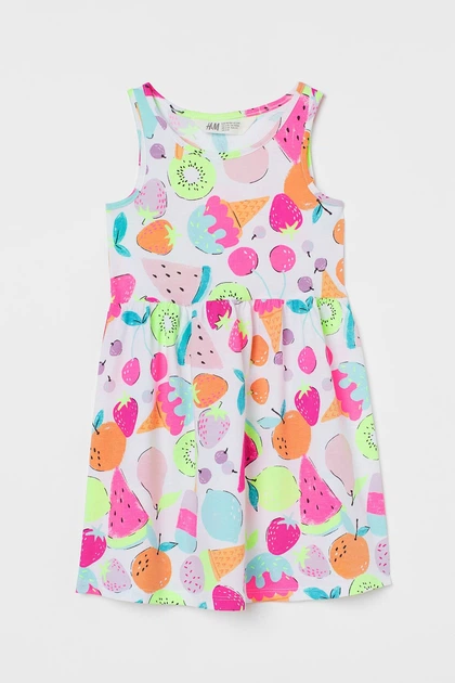Летнее платье для девочки H&M 134-140 размер белое 0870530058 - Фото 1 Летнее платье для девочки H&M 134-140 размер белое 0870530058 - изображение 1