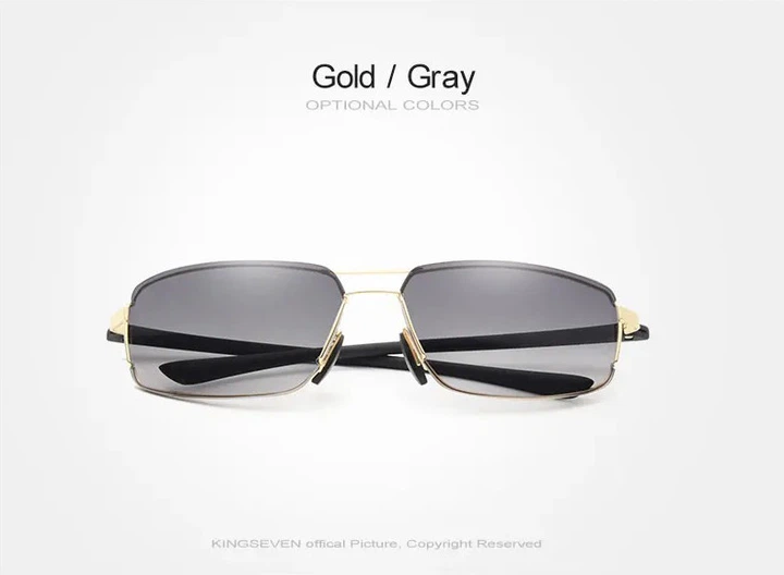 Мужские поляризационные солнцезащитные очки KINGSEVEN N7128 Gold Gray - изображение 2