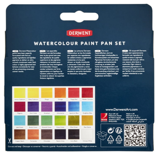 Набор акварельных красок Derwent Watercolour 24 шт (5028252642439) - изображение 3