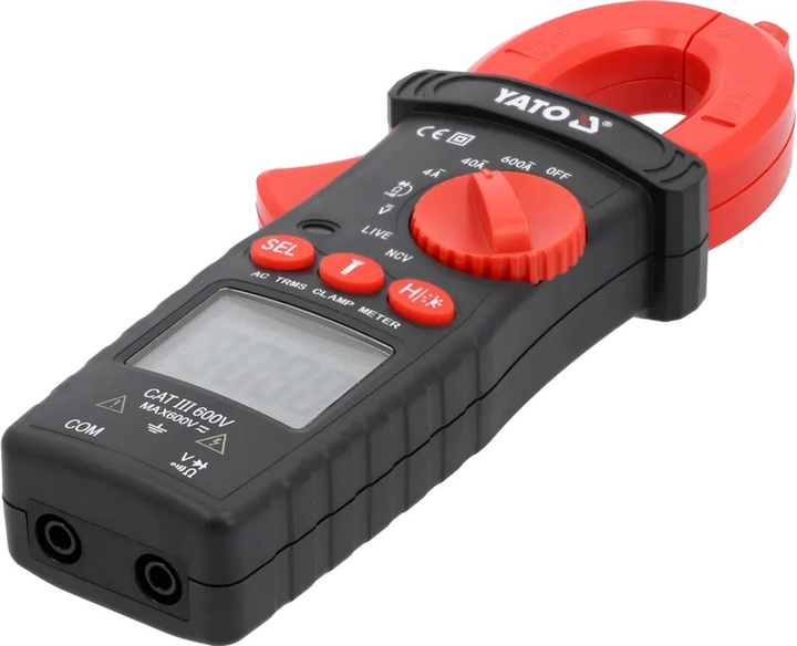 Cęgowy multimetr TRUE RMS parametrów elektrycznych YATO zakres AC- 0-600 A 0-600 V AC/DC (YT-730935) (5906083108198) - obraz 2