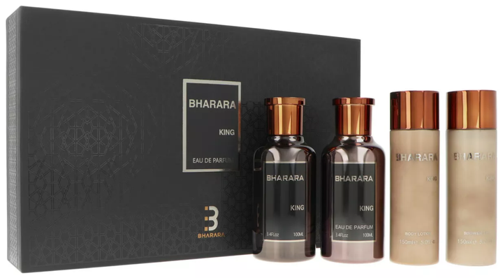 Zestaw męski Bharara King Woda perfumowana 100 ml + Balsam do ciała 150 ml + Woda po goleniu 100 ml + Żel pod prysznic 150 ml (850050062189) - obraz 1