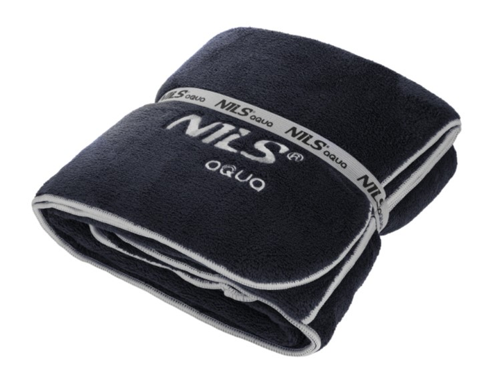 Рушник NILS AQUA NAR14 з мікрофібри frotte 160 x 80 см Чорний (5908261680120) - зображення 1