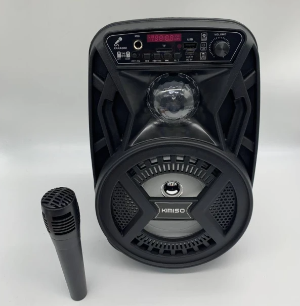 Портативна акустична колонка Kimiso QS-3603 (6.5") з мікрофоном та світломузикою Для iPOD, iPhone, Android, iPAD, смартфонів, мобільних телефонів, плеєрів, відпочинку на природі - зображення 7