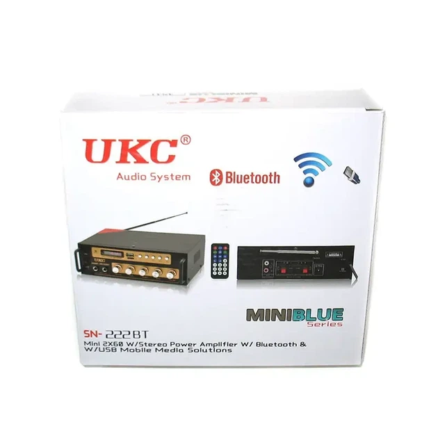 Потужний підсилювач звуку UKC SN-222 BT 2-х канальний Bluetooth USB FM пульт 4841 - зображення 7