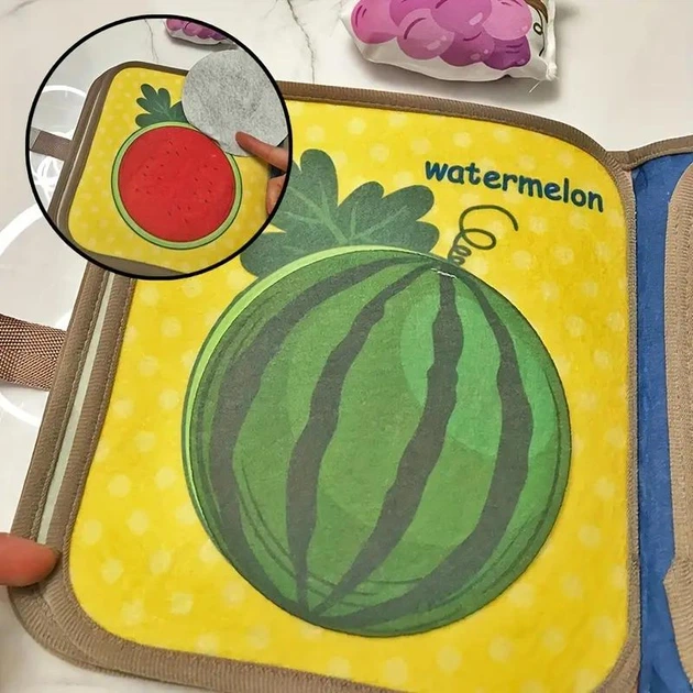 Мягкая книга-бизиборд на липучках "Fruits and vegetables" (GC1032) - изображение 5