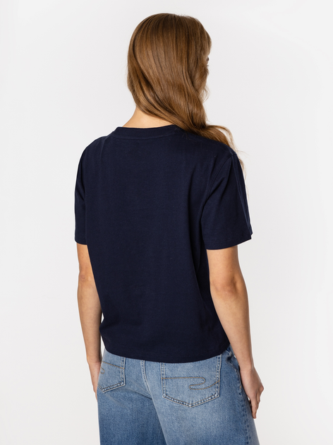 T-shirt damski basic bawełniany Lee Cooper Cropped-8515 L Granatowy (5905991728856) - obraz 2