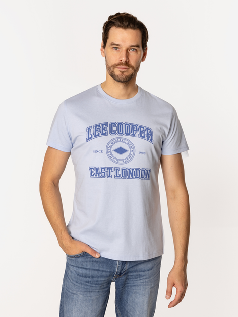 T-shirt męski bawełniany Lee Cooper East-London4 XL Błękitny (5905991735847) - obraz 1