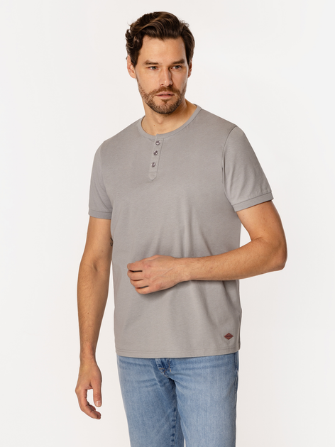 T-shirt męski basic bawełniany Lee Cooper Henley-1160 M Szary (5905991736554) - obraz 3