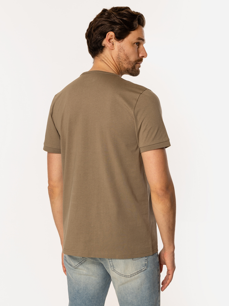 T-shirt męski basic bawełniany Lee Cooper Henley-1160 2XL Khaki (5905991736639) - obraz 2