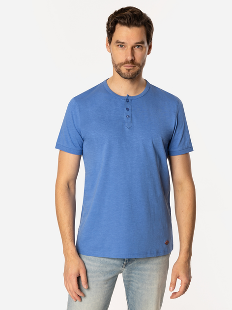Футболка бавовняна довга чоловіча Lee Cooper Henley2-1160 M Синя (5905991736677) - зображення 3