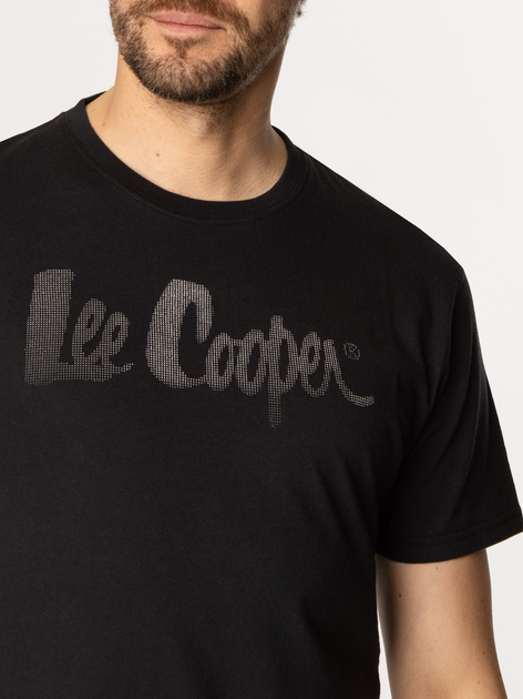 Футболка бавовняна довга чоловіча Lee Cooper Hit2-1160 XL Чорна (5905991727378) - зображення 4