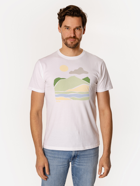 Футболка бавовняна довга чоловіча Lee Cooper Landscape-1145 XL Біла (5905991727590) - зображення 3