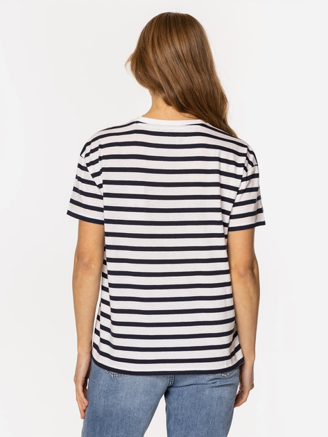 T-shirt damski w paski Lee Cooper Leaves-6040 M Granatowy (5905991729426) - obraz 2