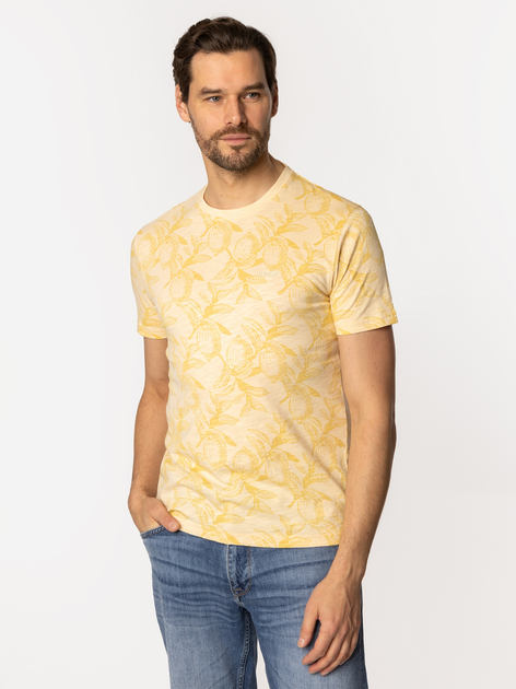 T-shirt męski z nadrukiem bawełniany Lee Cooper Lemon-3170 L Żółty (5905991727712) - obraz 1