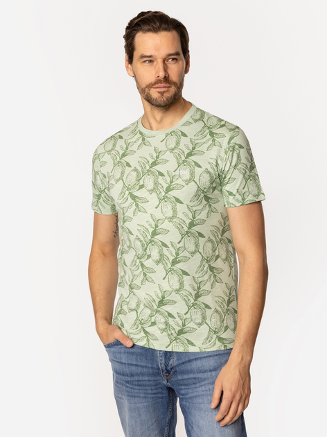 Футболка бавовняна довга чоловіча Lee Cooper Lemon-3170 L Зелена (5905991727675) - зображення 3