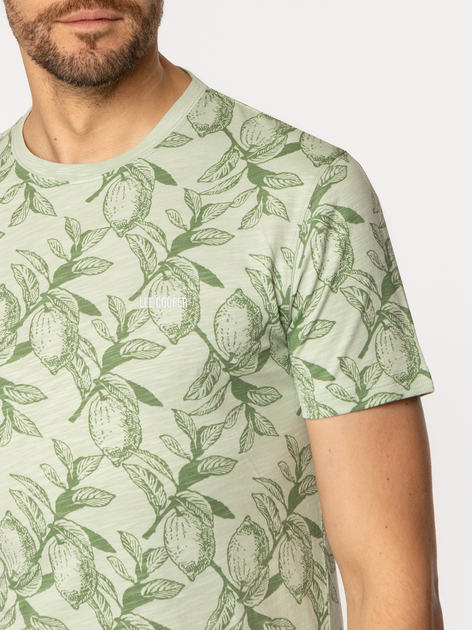 T-shirt męski z nadrukiem bawełniany Lee Cooper Lemon-3170 2XL Zielony (5905991727699) - obraz 4