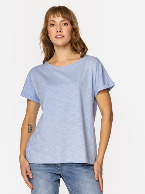 Футболка бавовняна жіноча Lee Cooper Lydia-8317 S Блакитна (5905991728528) - зображення 3