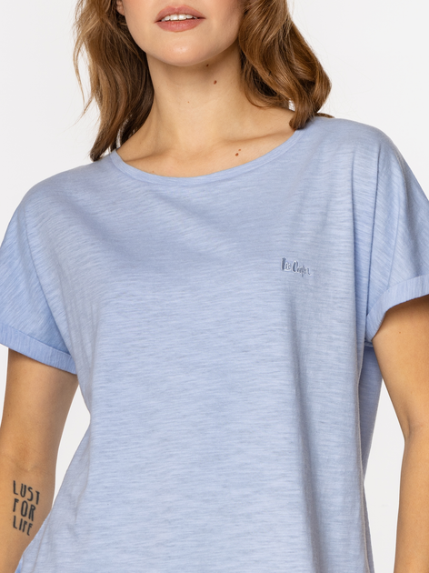 Футболка бавовняна жіноча Lee Cooper Lydia-8317 L Блакитна (5905991728535) - зображення 4