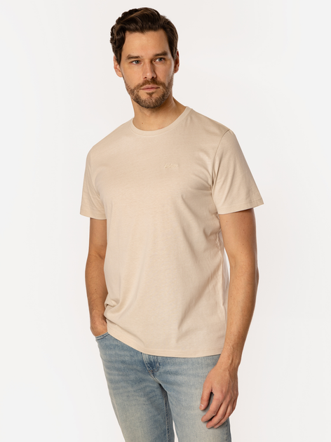 Футболка бавовняна довга чоловіча Lee Cooper Obutch-875 2XL Бежева (5905991736530) - зображення 1