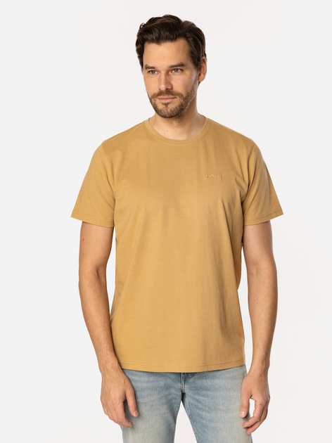 Футболка бавовняна довга чоловіча Lee Cooper Obutch-875 XL Гірчична (5905991736219) - зображення 1