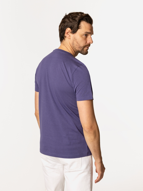 Футболка бавовняна довга чоловіча Lee Cooper Obutch-875 XL Фіолетова (5905991736479) - зображення 2