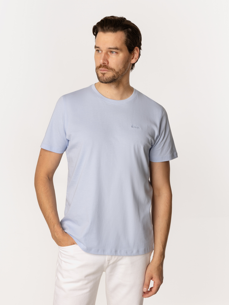 Футболка бавовняна довга чоловіча Lee Cooper Obutch-875 L Світло-блакитна (5905991736158) - зображення 1