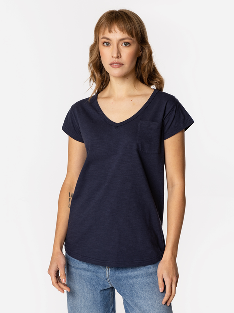 Футболка бавовняна жіноча Lee Cooper Olivia-2160 S Темно-синя (5905991728481) - зображення 1