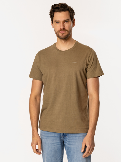 Футболка бавовняна довга чоловіча Lee Cooper Oslo-8515 2XL Хакі (5905991728153) - зображення 1
