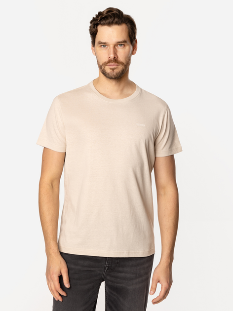 T-shirt męski basic bawełniany Lee Cooper Oslo-8515 XL Beżowy (5905991728184) - obraz 3
