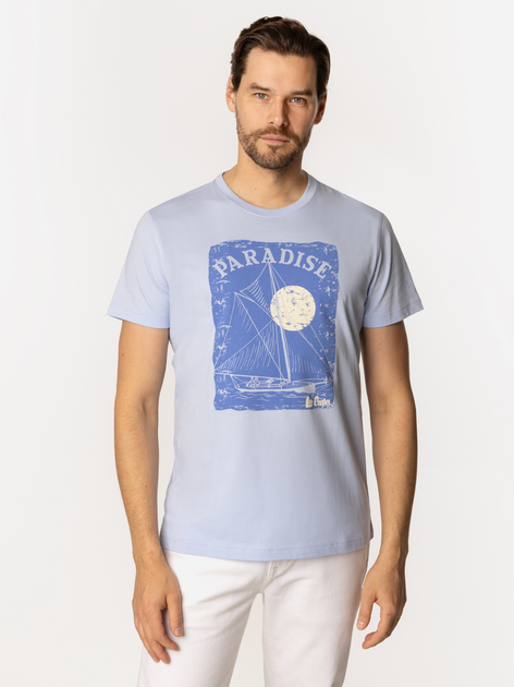 T-shirt męski z nadrukiem bawełniany Lee Cooper Paradise-1160 M Błękitny (5905991727743) - obraz 3