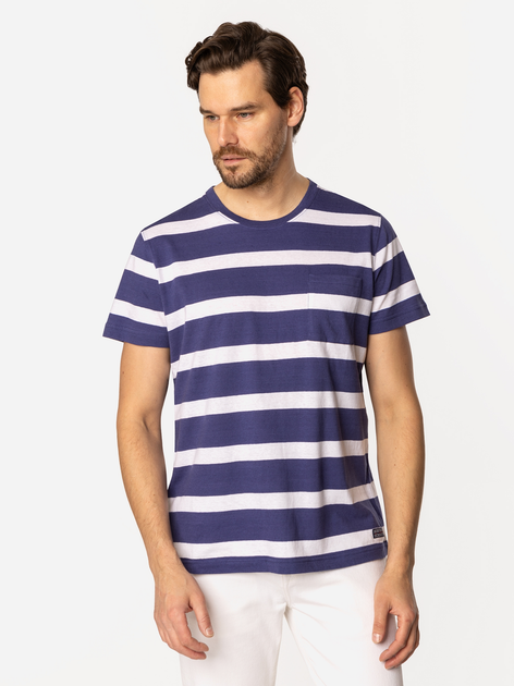 T-shirt męski w paski bawełniany Lee Cooper Pocket3-8515 M Fioletowy (5905991728047) - obraz 2