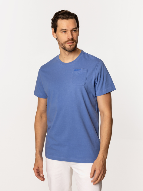 Футболка бавовняна довга чоловіча Lee Cooper Pocket-1160 2XL Фіолетова (5905991727095) - зображення 3