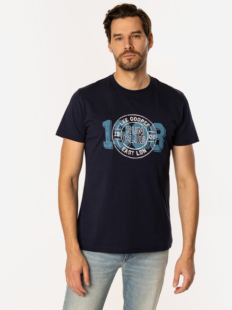 Футболка бавовняна довга чоловіча Lee Cooper Run Club-1160 L Чорна (5905991735663) - зображення 1